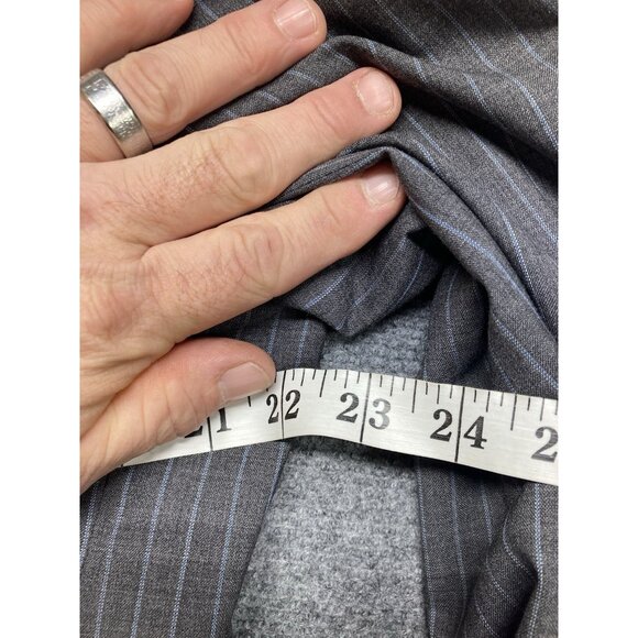Michael Kors Wool Blazer Men’s Size 44R Gray Pinstripe Double Breasted - Picture 5 of 10